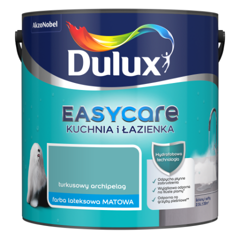 Farba Dulux EasyCare Kuchnia i Łazienka Turkusowy Archipelag 2,5&nbsp;l