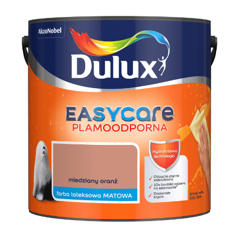 Farba lateksowa Dulux EasyCare Plamoodporna Miedziany Oranż 2,5 l