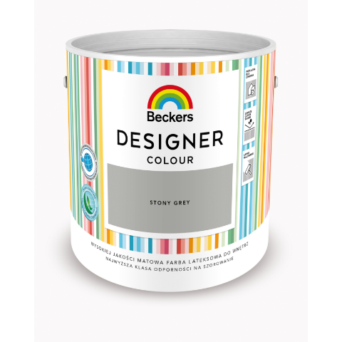 Farba lateksowa Beckers Designer Colour Stony Grey 2,5 l