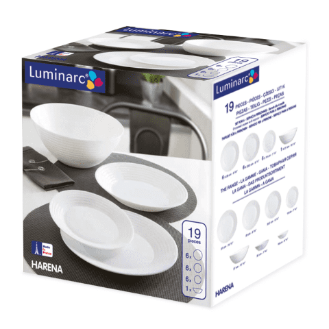 Komplet obiadowy Harena 19-elementowy LUMINARC (salaterka 27 cm)
