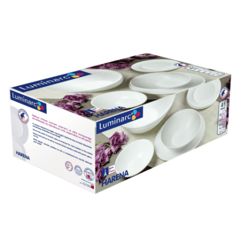 Komplet obiadowy Harena 41-elementowy LUMINARC (salaterka / talerz do zupy 20 cm)