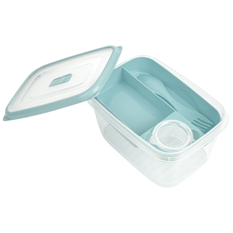 Pojemnik śniadaniowy z przekładką niebieski 1,7&nbsp;l 19,5&nbsp;x&nbsp;14&nbsp;x&nbsp;10&nbsp;cm