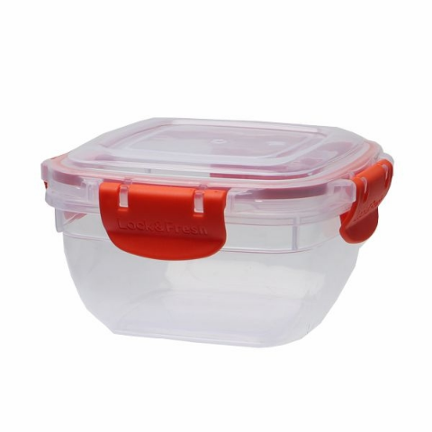 Pojemnik do żywności 0,5 l Lock&Fresh kwadratowy pomarańczowy