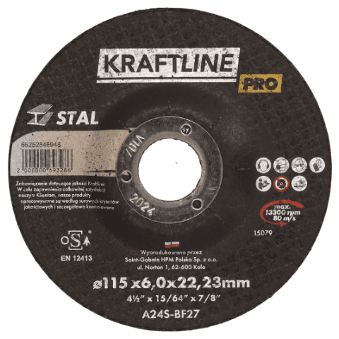 Tarcza do szlifowania metalu KRAFTLINE PRO