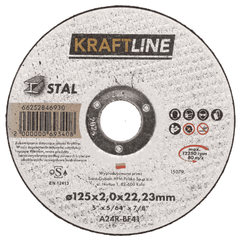 Tarcza do cięcia T41 125 x 2 x 22,23 stal KRAFTLINE