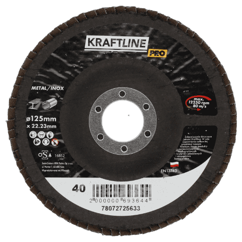 Tarcza ścierna lamelkowa 125 x 22 mm P40 cyrkon KRAFTLINE PRO