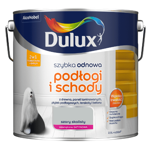 Farba akrylowa Dulux Szybka Odnowa Podłogi i Schody 2,5 l – szary skalisty