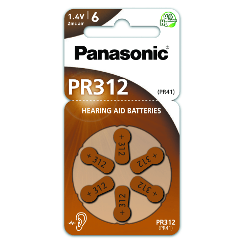 Bateria Zinc Air słuchowa PR312/6BP 6 sztuk Panasonic