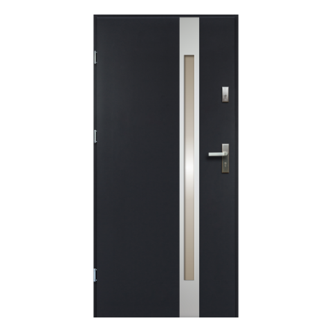 Drzwi zewnętrzne TEMIDAS stopsol inox antracyt 90 lewe RADEX