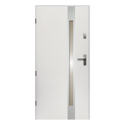 Drzwi zewnętrzne TEMIDAS stopsol inox białe 90 lewe RADEX