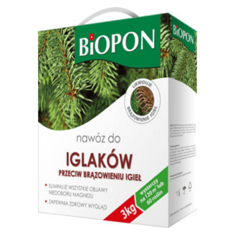 Nawóz do iglaków przeciw brązowieniu igieł 3 kg BIOPON