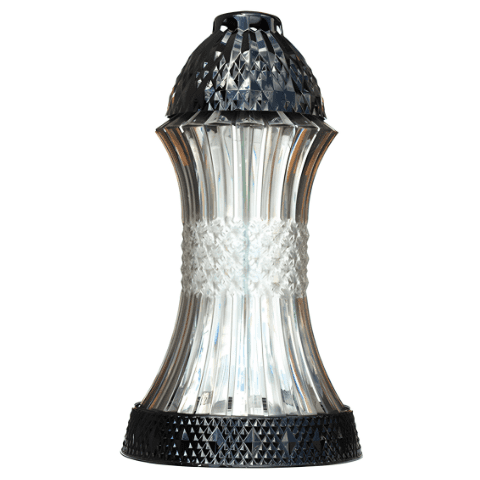 Znicz szklany klepsydra 33 cm szary