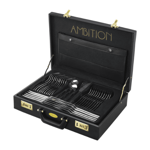 Komplet sztućców Wave 72-elementowy w walizce AMBITION