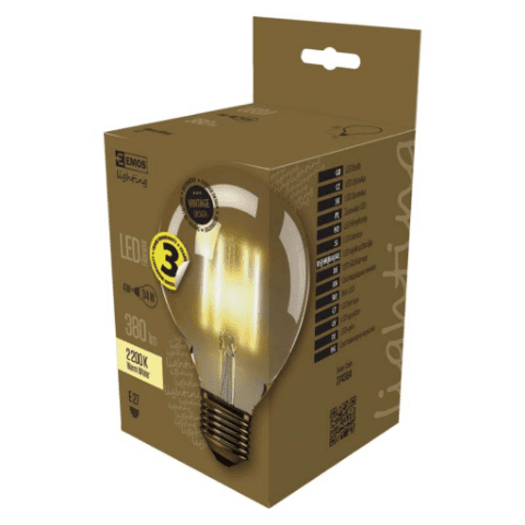 Żarówka LED Vintage G95 4W E27 ciepła biel+