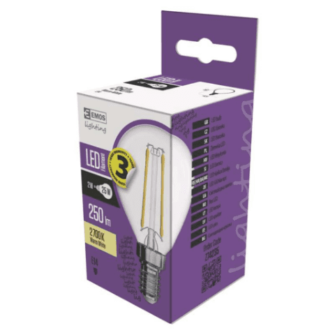 Żarówka LED Filament mini globe 2W E14 ciepła biel