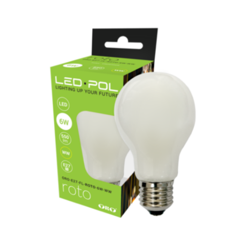 Żarówka Filament LED ORO-E27-FL-ROTO-6W-WW