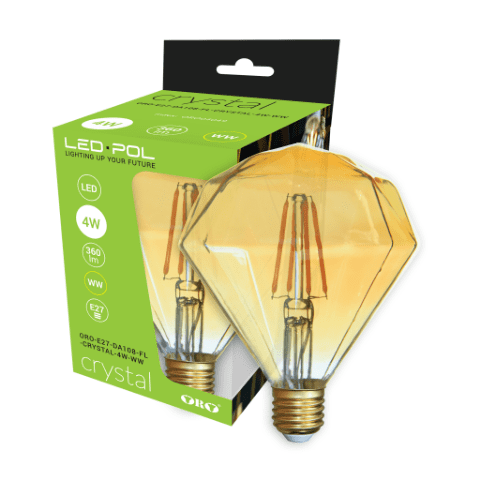 Żarówka Filament LED ORO-E27-DA108-FL-CRYSTAL-4W-WW
