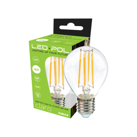 Żarówka Filament LED ORO-E27-G45-FL-CLARO-4W-WW