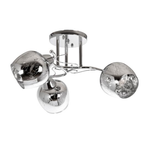 Lampa przysufitowa 3-płomienna metalowa chrom