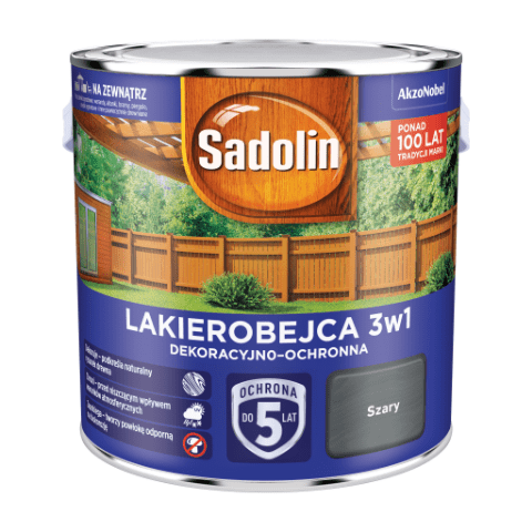 Lakierobejca Dekoracyjno-Ochronna 3w1 Szary 2,5 l Sadolin