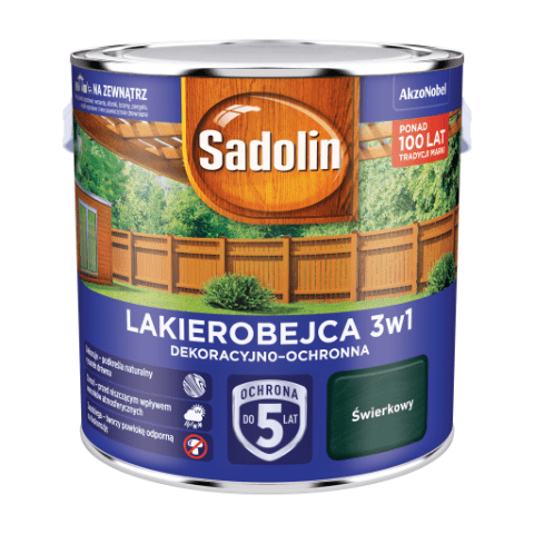 Lakierobejca Dekoracyjno-Ochronna 3w1 Świerkowy 2,5 l Sadolin