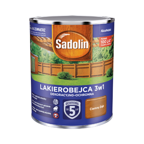 Lakierobejca Dekoracyjno-Ochronna 3w1 Ciemny Dąb 0,7 l Sadolin