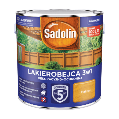 Lakierobejca Dekoracyjno-Ochronna 3w1 Piniowy 2,5 l Sadolin