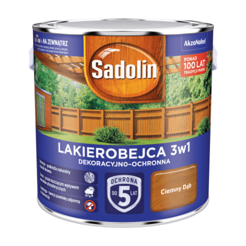 Lakierobejca Dekoracyjno-Ochronna 3w1 Ciemny Dąb 2,5 l Sadolin