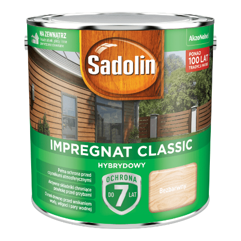 Impregnat CLASSIC HYBRYDOWY Bezbarwny 2,5 l Sadolin