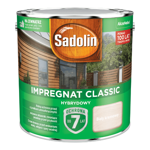 Impregnat CLASSIC HYBRYDOWY Biały Kremowy 2,5 l Sadolin
