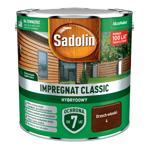 Impregnat CLASSIC HYBRYDOWY Orzech Włoski 2,5 l Sadolin