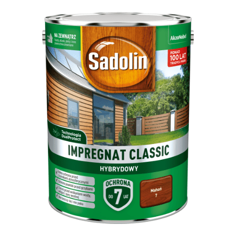 Impregnat CLASSIC HYBRYDOWY Mahoń 4,5 l Sadolin