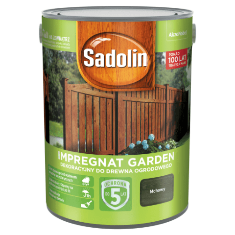 Impregnat Dekoracyjny do drewna ogrodowego Garden Mchowy 5 l Sadolin