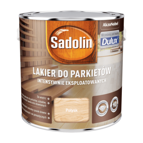 Lakier do Parkietów Intensywnie Eksploatowanych Bezbarwny 2,5&nbsp;l Sadolin połysk