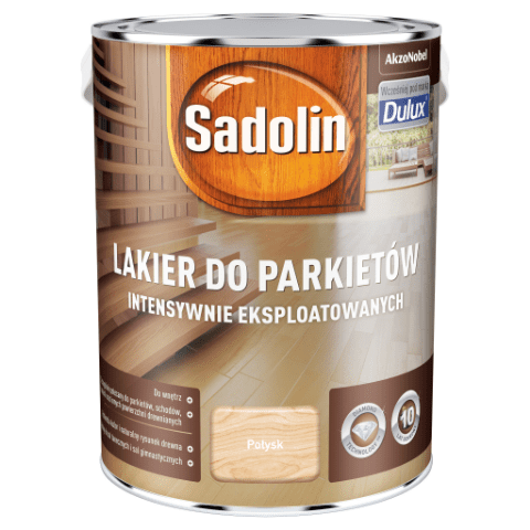 Lakier do Parkietów Intensywnie Eksploatowanych Bezbarwny 5 l Sadolin połysk