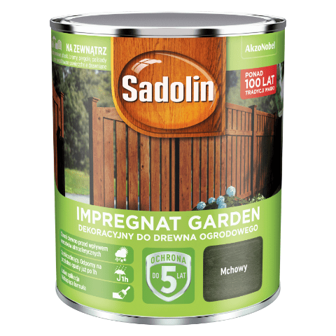 Impregnat Dekoracyjny do drewna ogrodowego Garden Mchowy 0,7 l Sadolin