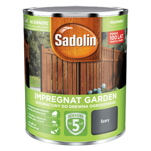 Impregnat Dekoracyjny do drewna ogrodowego Garden Szary 0,7 l Sadolin
