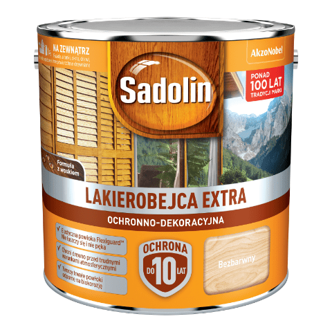 Lakierobejca Ochronno-Dekoracyjna Extra Bezbarwny 2,5 l Sadolin