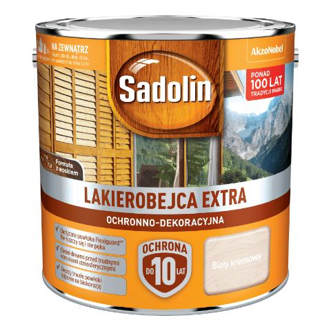 Lakierobejca Ochronno-Dekoracyjna Extra Biały Kremowy 2,5 l Sadolin