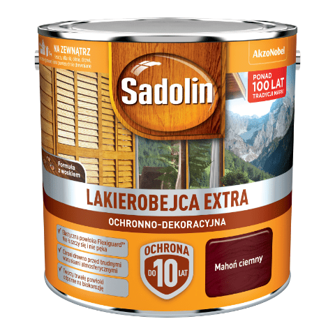 Lakierobejca Ochronno-Dekoracyjna Extra Ciemny Mahoń 2,5 l Sadolin