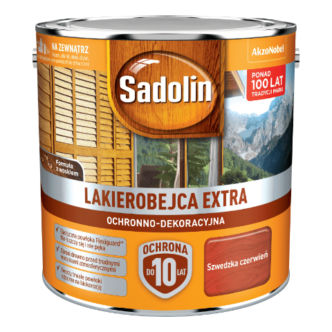 Lakierobejca Ochronno-Dekoracyjna Extra Szwedzka Czerwień 2,5 l Sadolin