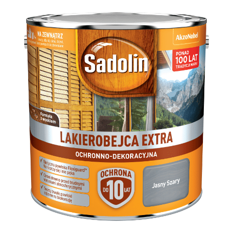 Lakierobejca Ochronno-Dekoracyjna Extra Jasny Szary 2,5 l Sadolin