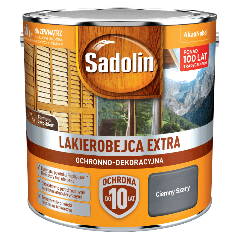 Lakierobejca Ochronno-Dekoracyjna Extra Ciemny Szary 2,5 l Sadolin