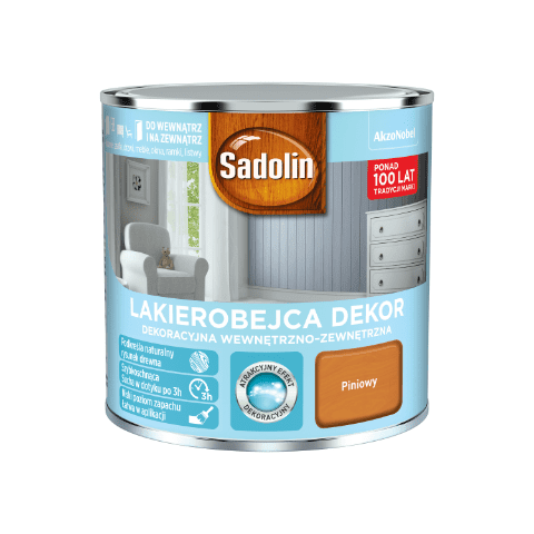 Lakierobejca Dekoracyjna Wewnętrzno-Zewnętrzna Dekor Piniowy 0,25 l Sadolin