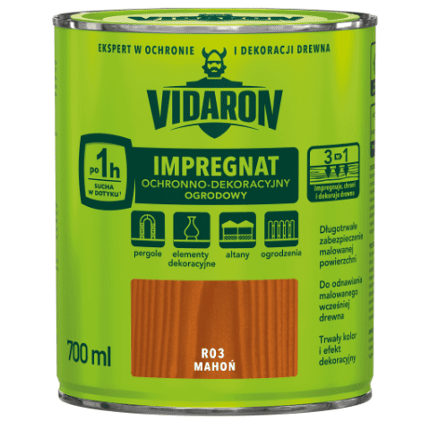 Impregnat Ochronno-Dekoracyjny Ogrodowy R03 Mahoń 0,7 l VIDARON