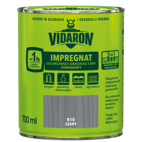 Impregnat Ochronno-Dekoracyjny Ogrodowy R10 szary 0,7 l VIDARON