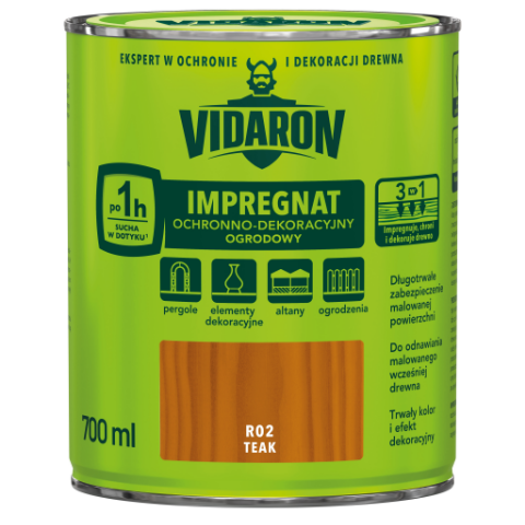 Impregnat Ochronno-Dekoracyjny Ogrodowy R02 Teak 0,7 l VIDARON