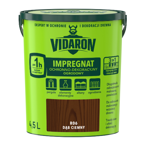 Impregnat Ochronno-Dekoracyjny Ogrodowy R06 Dąb Ciemny 4,5 l VIDARON