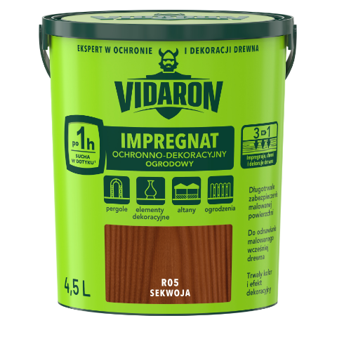 Impregnat Ochronno-Dekoracyjny Ogrodowy R05 Sekwoja 4,5 l VIDARON
