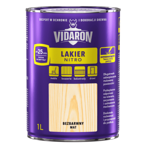 Lakier Nitro bezbarwny matowy 1&nbsp;l VIDARON